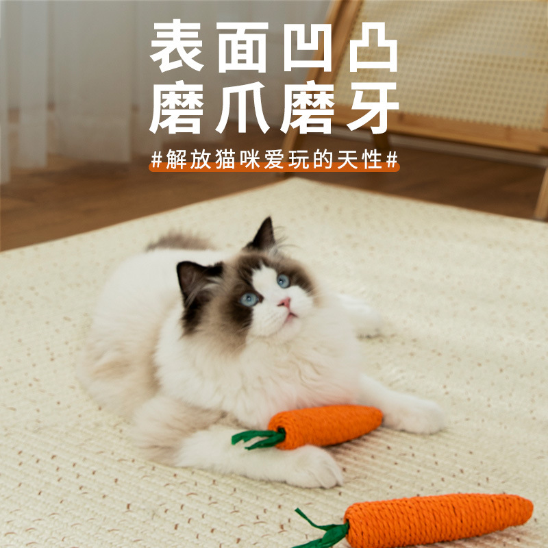 宠物猫玩具胡萝卜造型猫咪互动发声啃咬