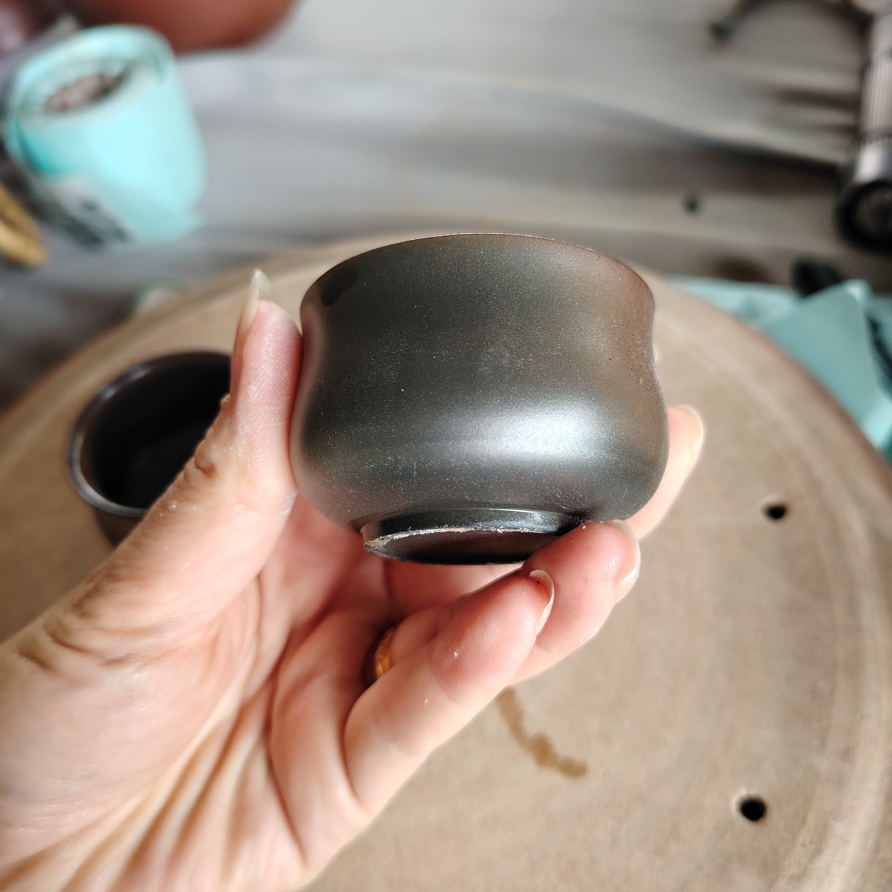 一物一拍(2号)请勿随意拍陶瓷黑色水杯墨绿家用茶杯小口