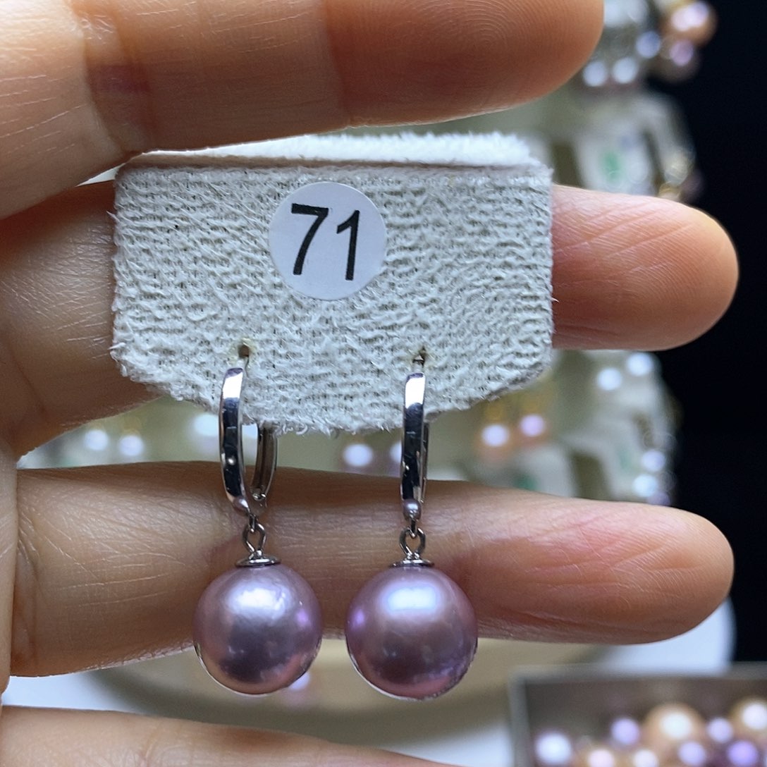 淡水珍珠耳饰银S925镶嵌