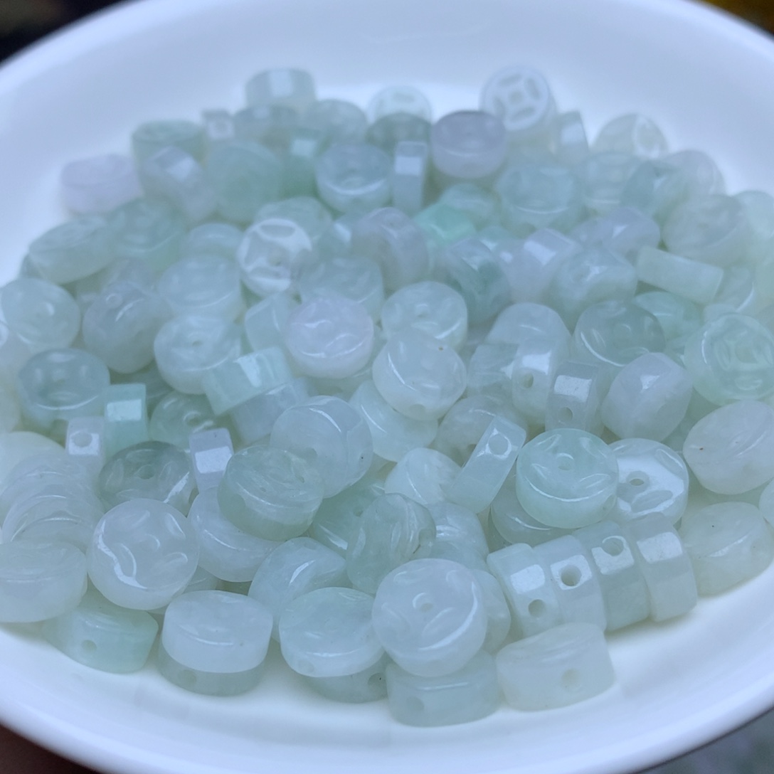【闪购商品】翡翠手链未镶嵌卡8双面金钱扣50个