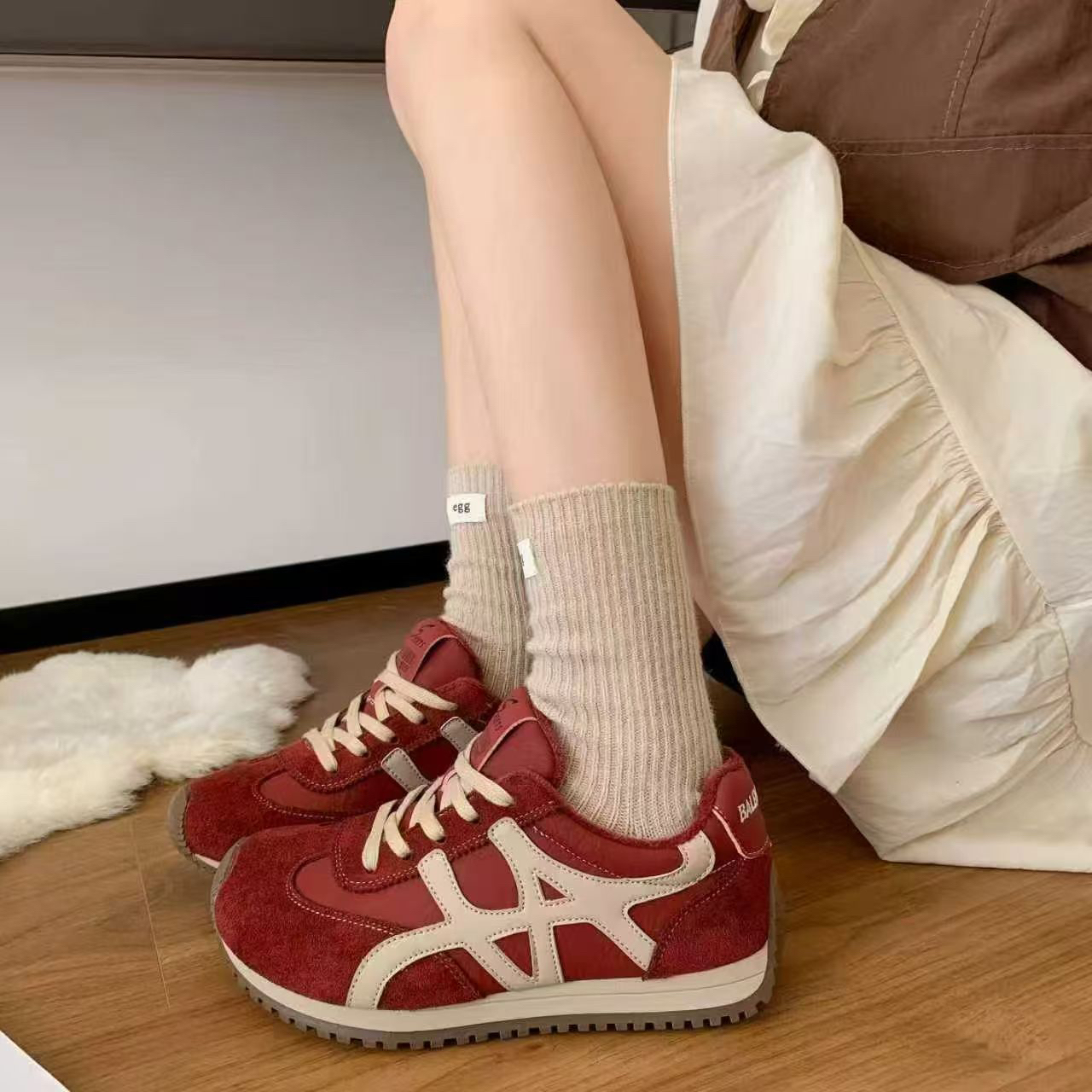 冬季加绒复古德训鞋阿甘鞋女2025冬季加绒新款韩版休闲板鞋801-3