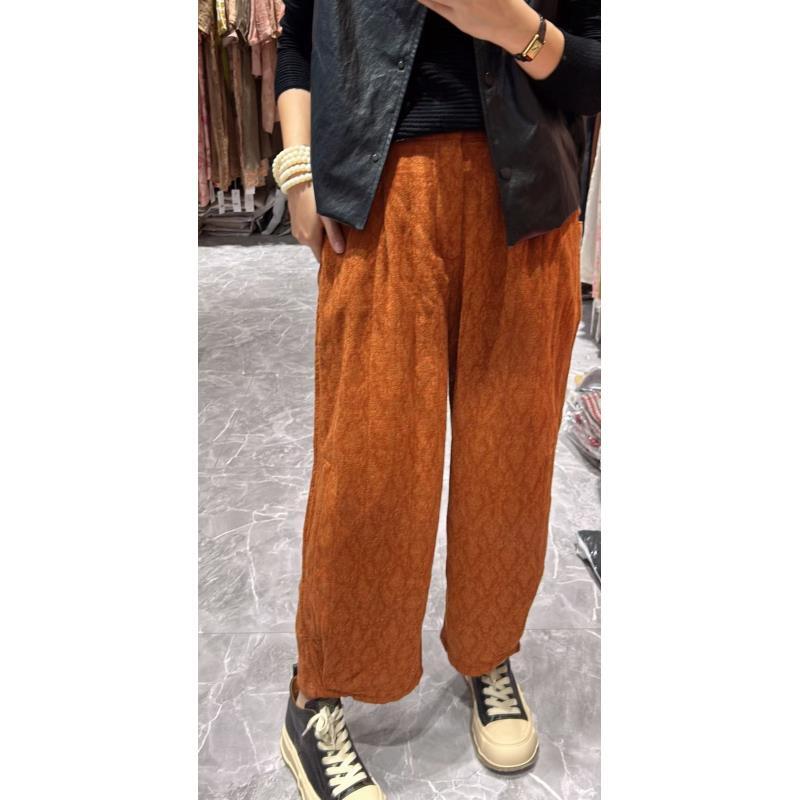 倩倩女装【小橘】原创冬日新款国风印花洋气松紧腰休闲百搭阔腿裤