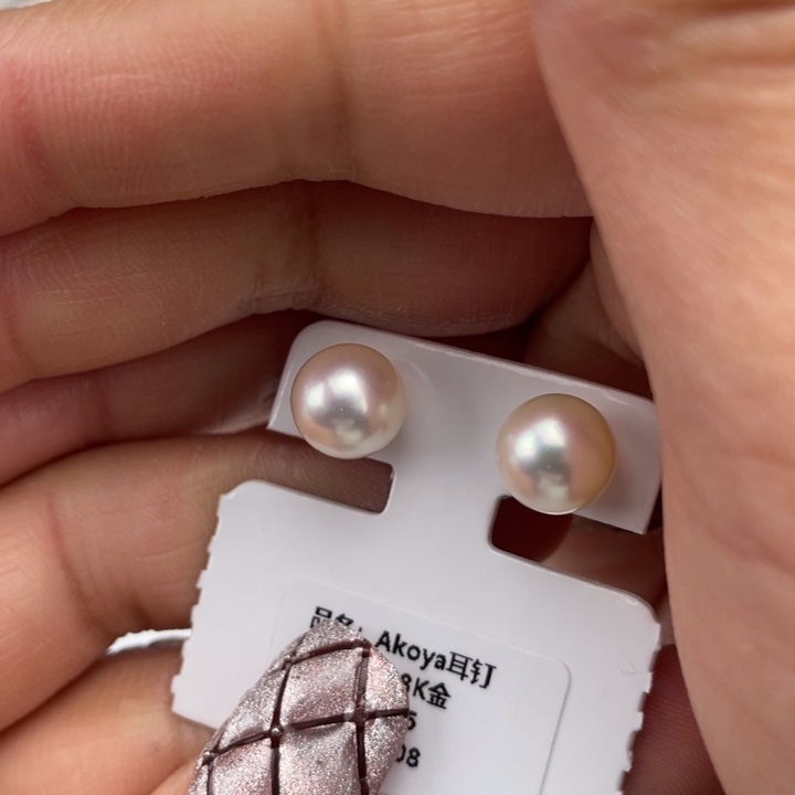 海水珍珠耳饰18K金镶嵌