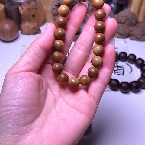 檀香木手串/手链墨*檀香黑肉1.0/19横纹虎皮沉