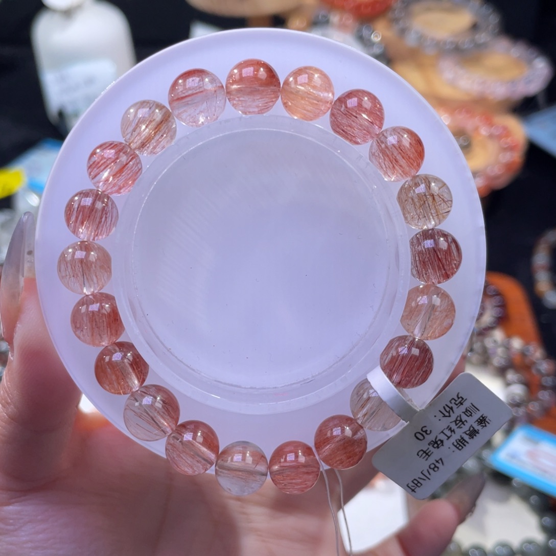 手串未镶嵌水晶红兔毛