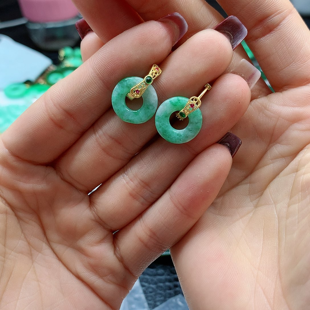 【闪购商品】翡翠耳饰银S925镶嵌，