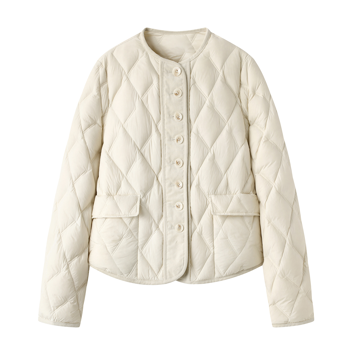 【艾家商场同款】2025秋冬新款款圆领单排扣短款羽绒服女AR004113