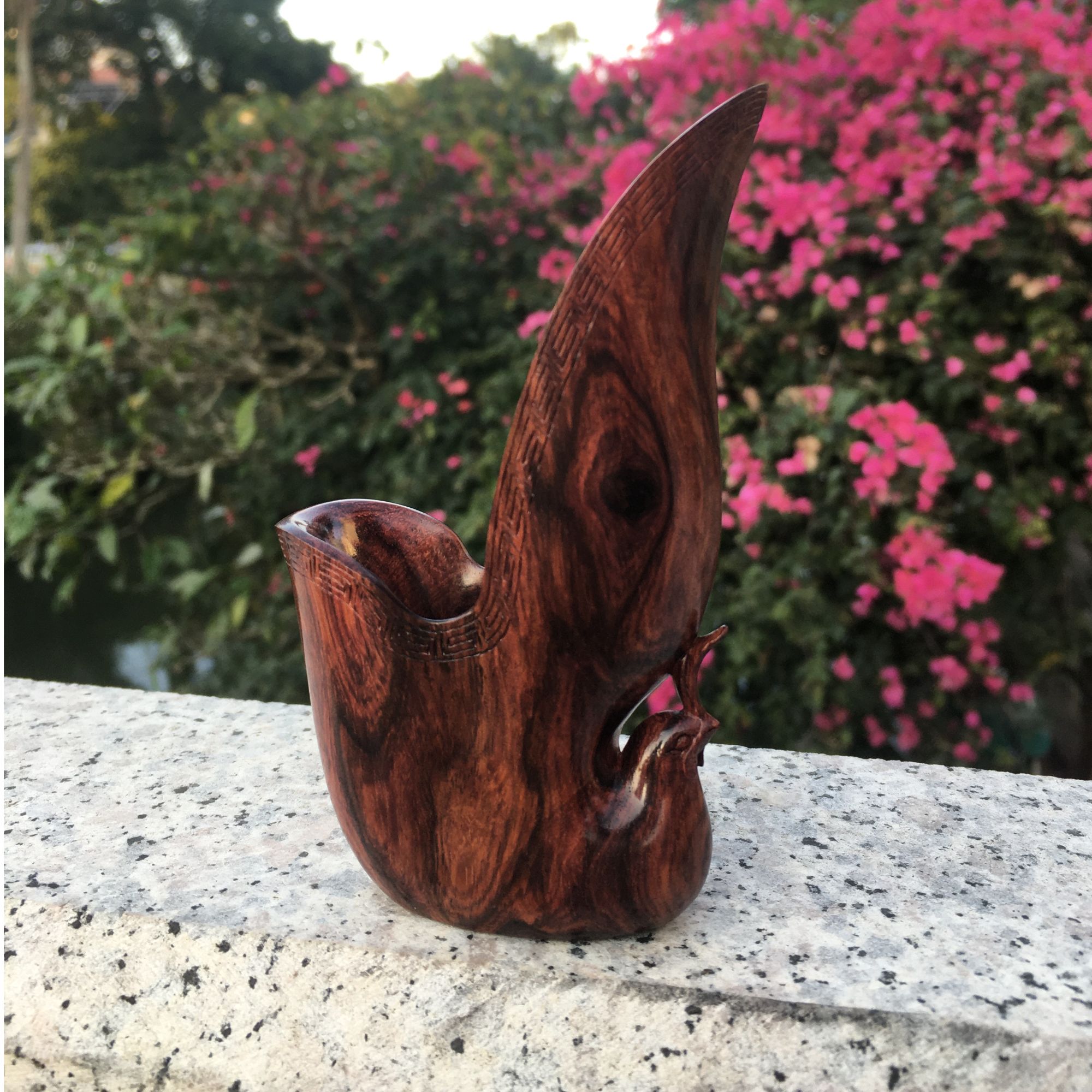 【浮生甄选】海南黄花梨紫油梨黑线凤杯把件AMS004