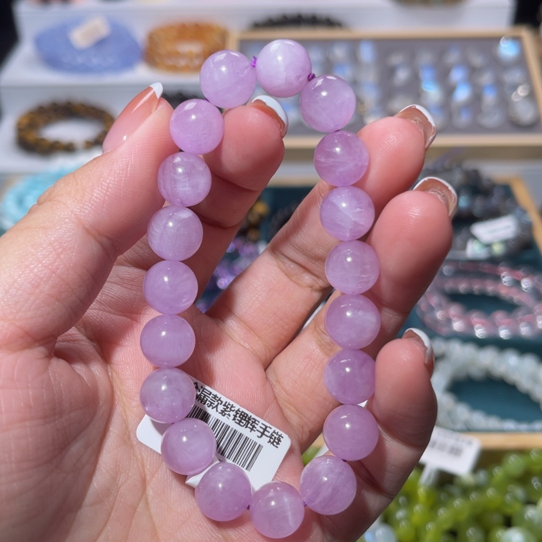 水晶手链未镶嵌紫锂辉手链10mm