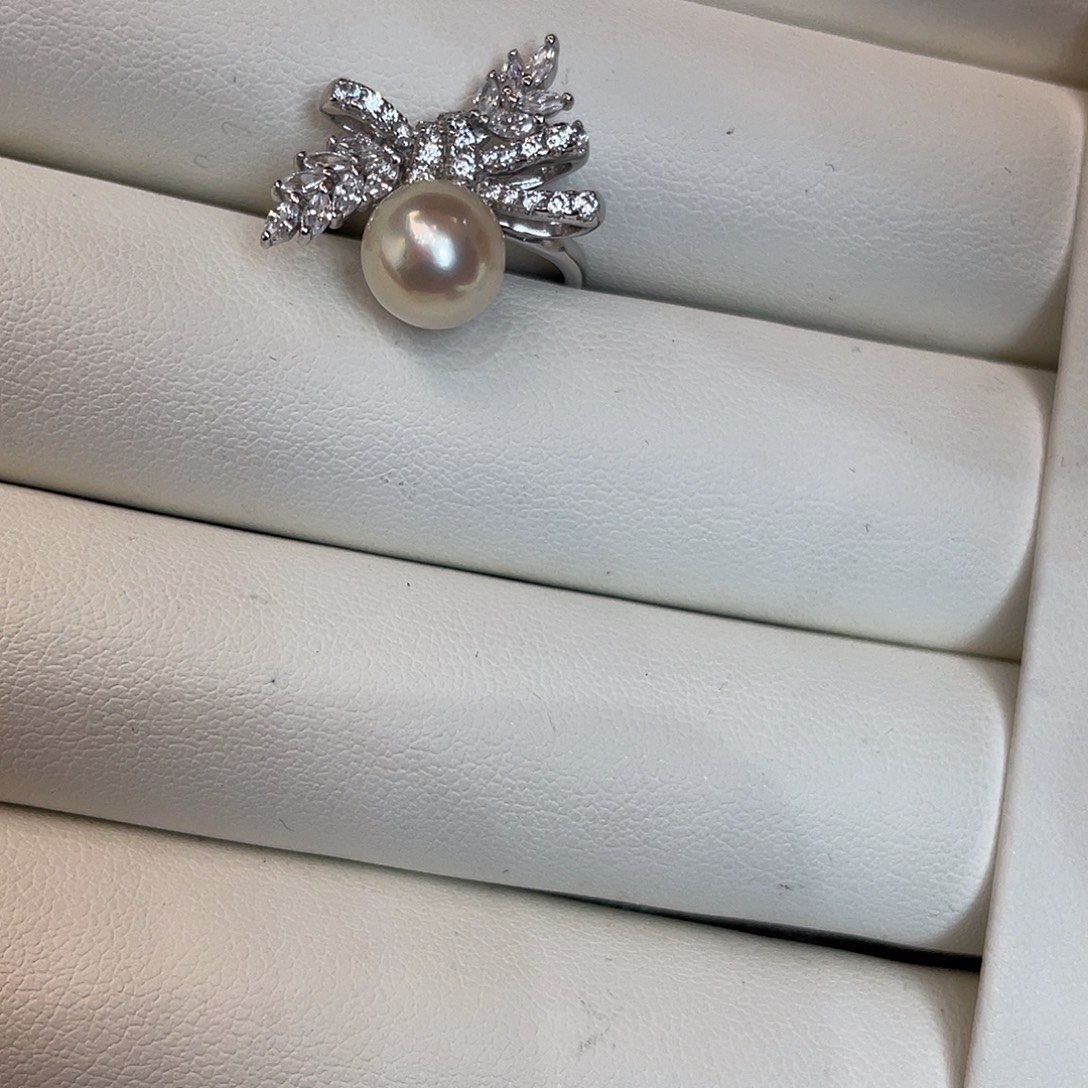 海水珍珠戒指银S925镶嵌