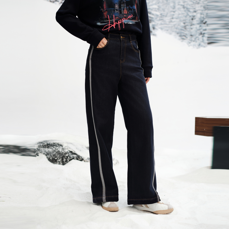 [鹅绒裤]EP雅莹加厚保暖宽松阔腿裤 遮肉显瘦裤子2025冬新款Y608A