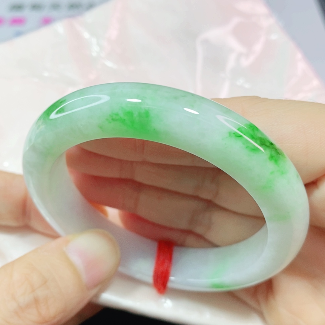 未镶嵌手镯翡翠53圈口正圈-完美福利