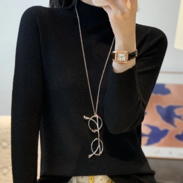 静一  扬子纱鱼骨织法毛衣 一线成衣11033