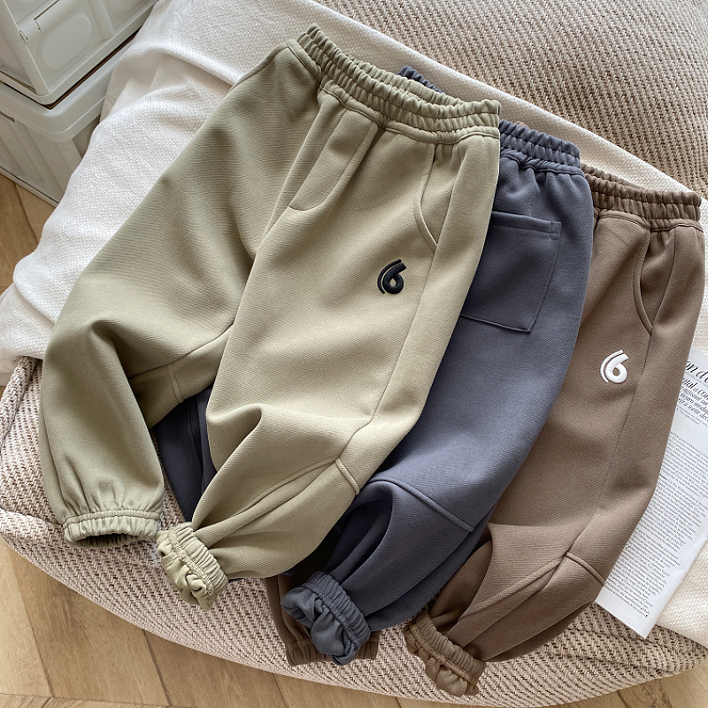 男童运动裤儿童拼接时尚裤子春秋2025新款男孩休闲宽松长裤休闲裤