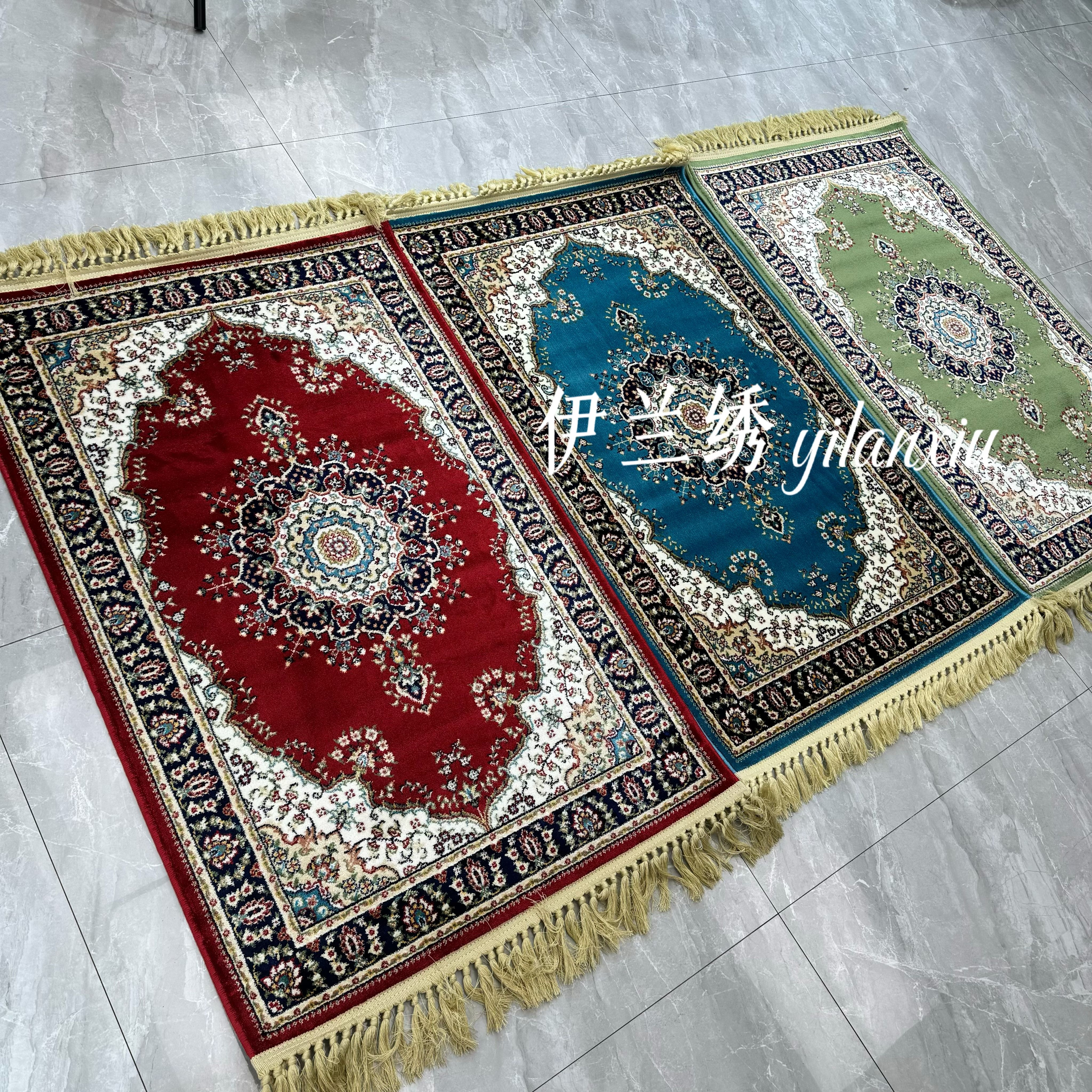 高档卧室家用机织冰丝毯76×120厘米高档加宽加厚防滑毯子0013号