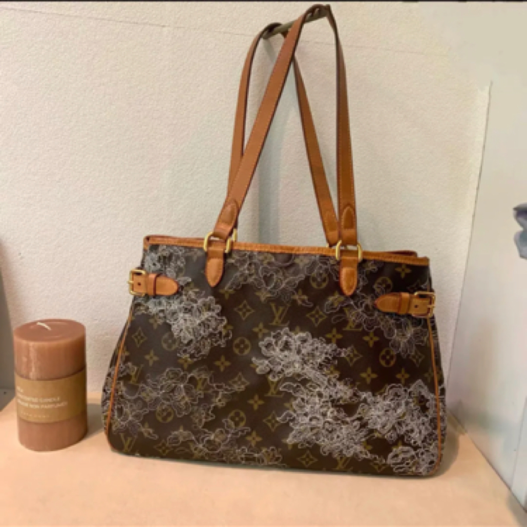 95新 LouisVuitton/路易威登 刺绣南瓜包 蕾丝托特包 全原95新