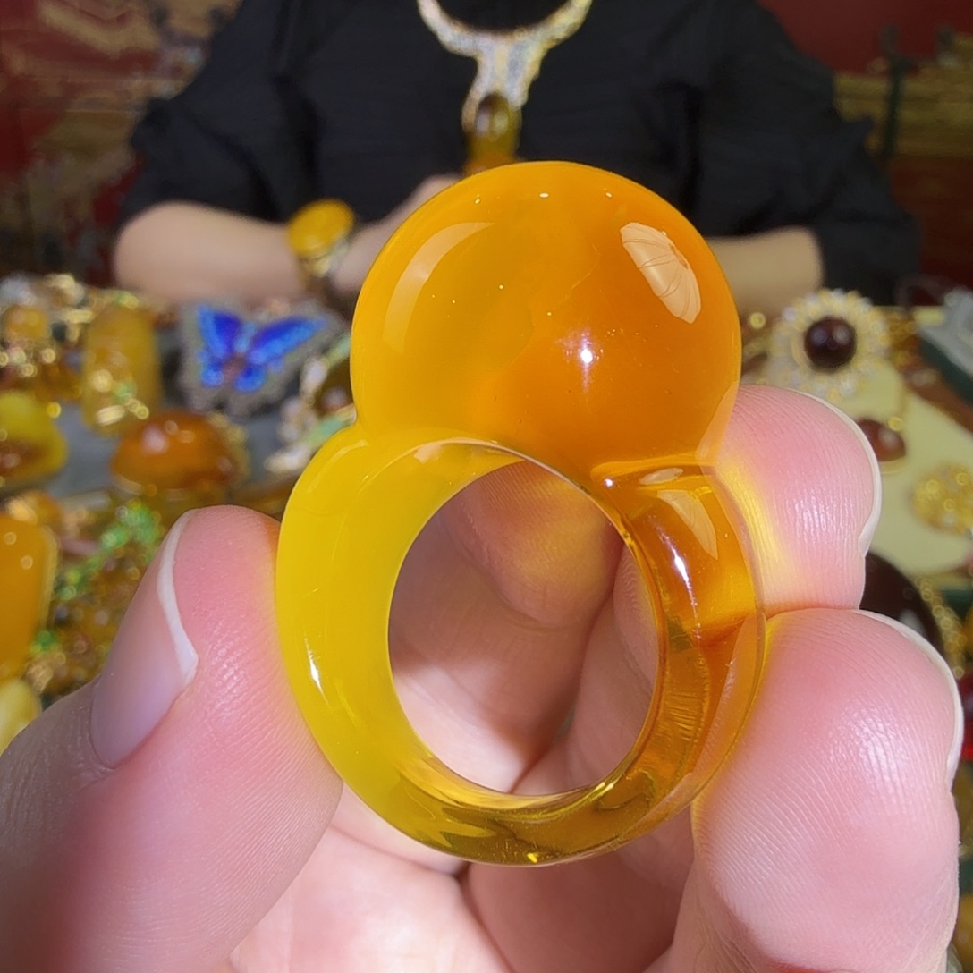 蜜蜡未镶嵌戒指首饰