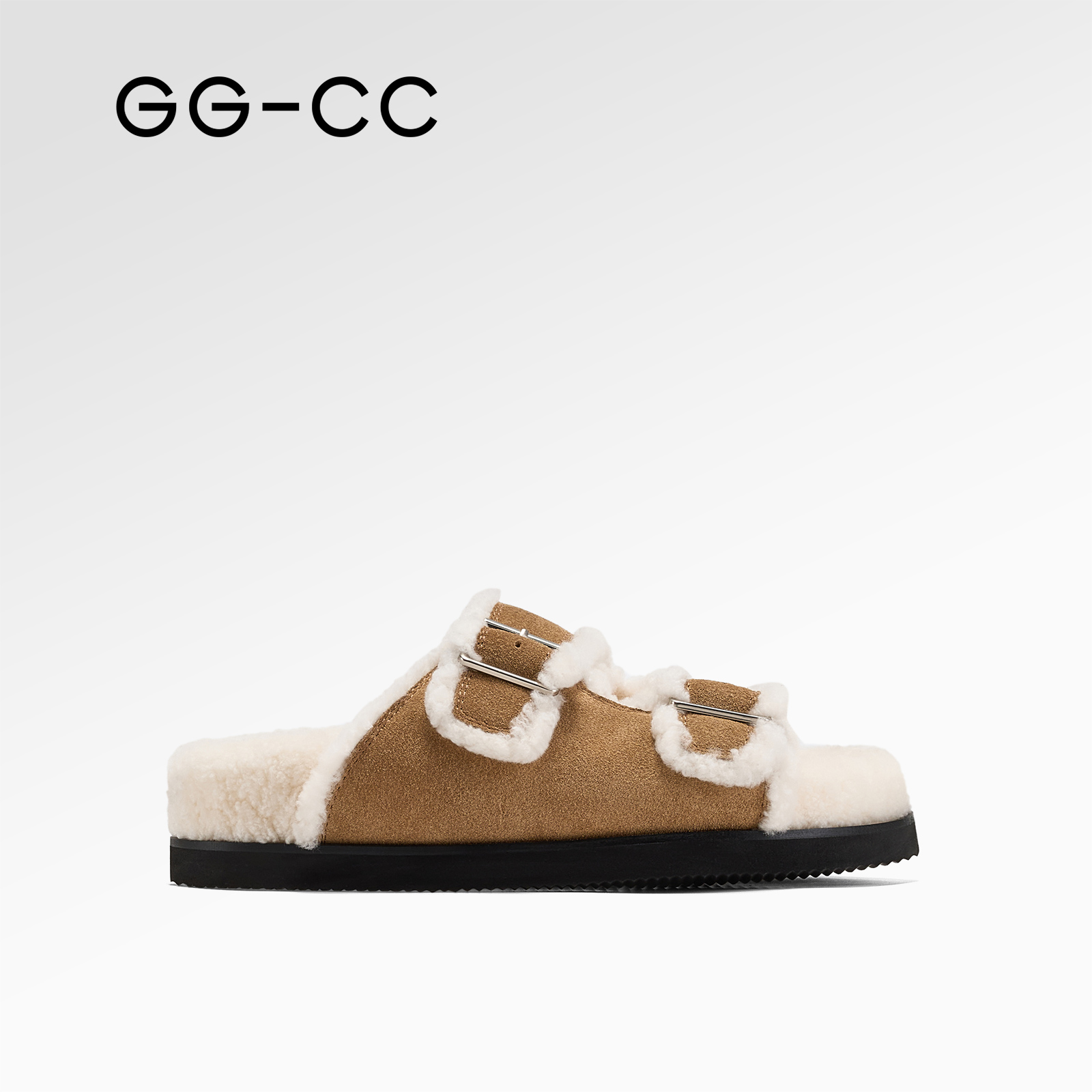 GG-CC【乌木甜茶】秋冬新款法式厚底毛毛拖鞋女毛绒勃肯拖鞋子0923