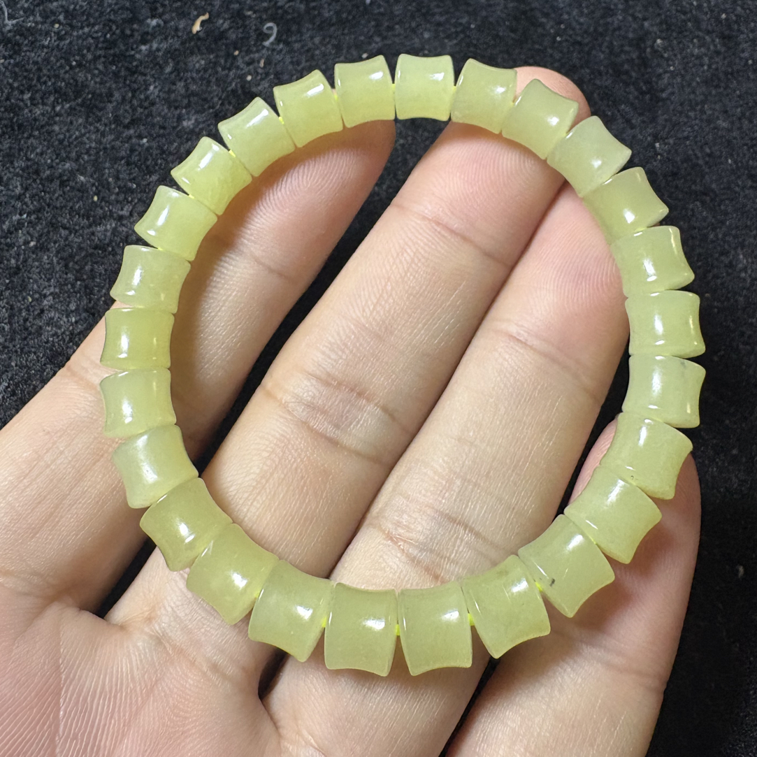 纯天然和田玉卡8直切手串