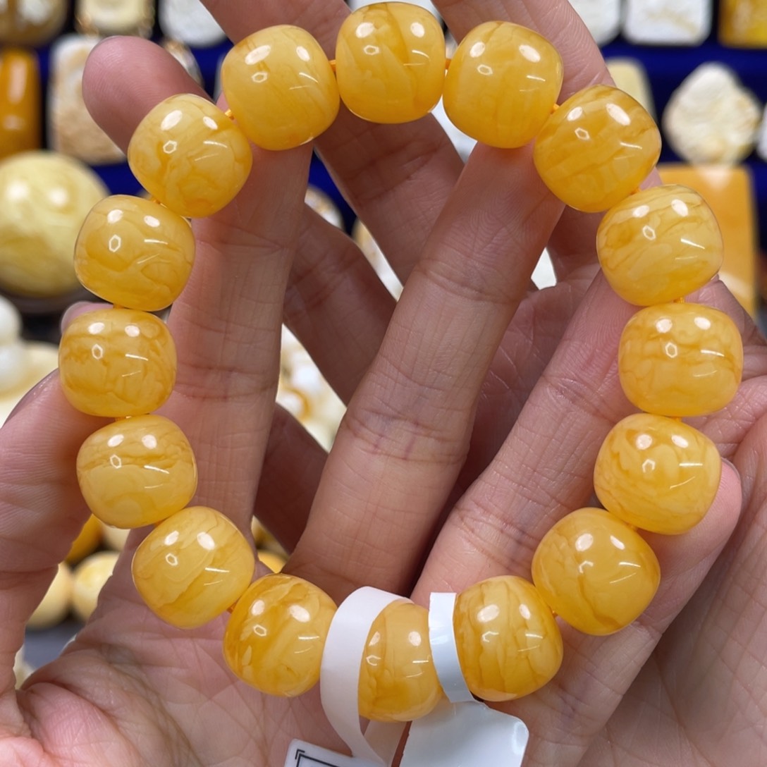 蜜蜡裸石未镶嵌琥珀蜜蜡手串卡14.5mm