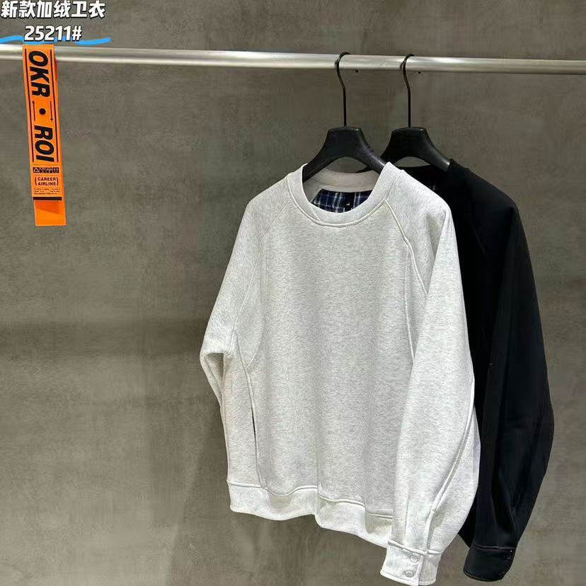 Y.潮牌简约高街情侣圆领加绒休闲百搭卫衣男 #25211