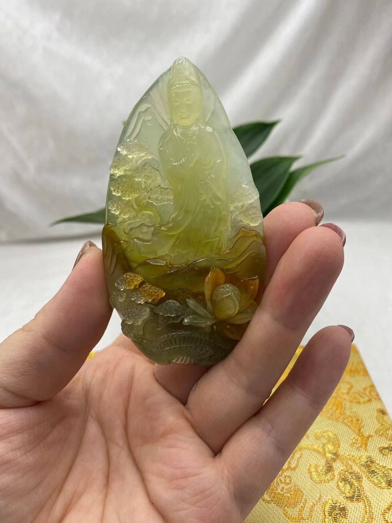 琮缘珠宝玉器纯天然岫玉挂件吊坠毛衣链观音