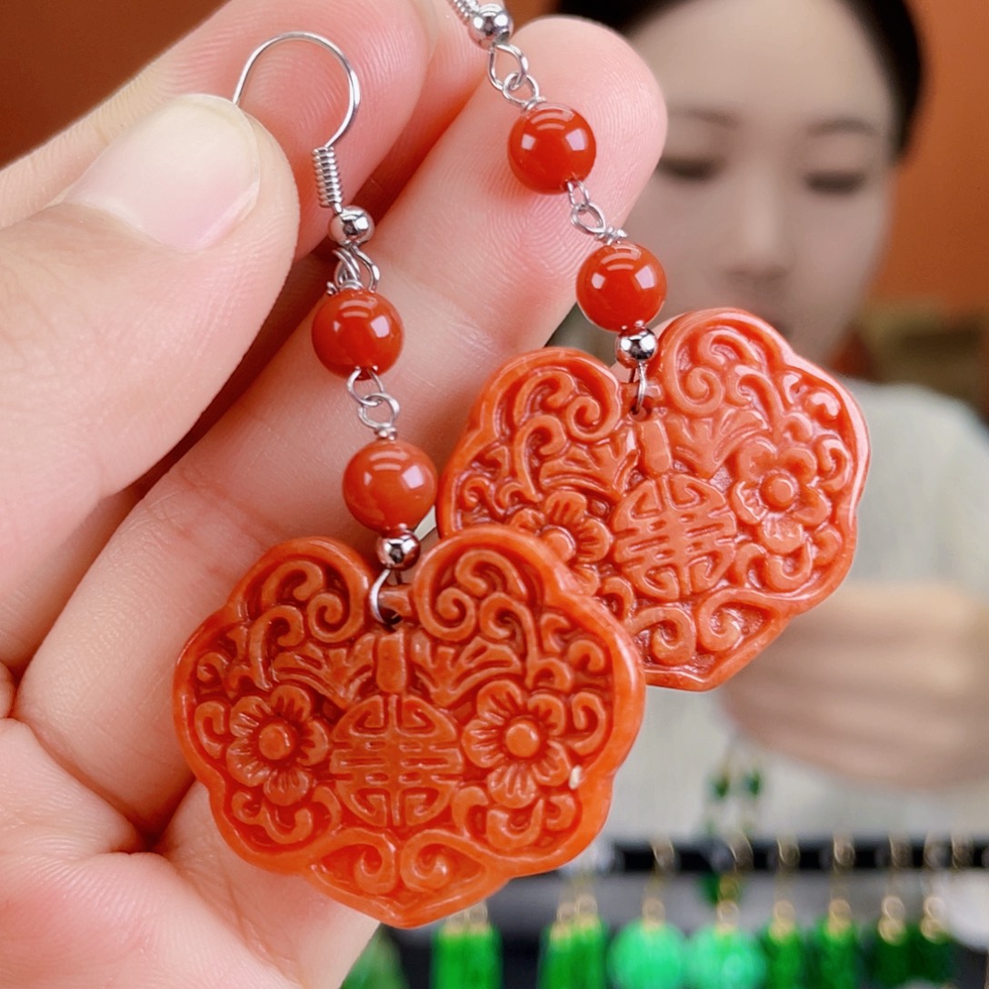 翡翠未镶嵌耳饰饰品