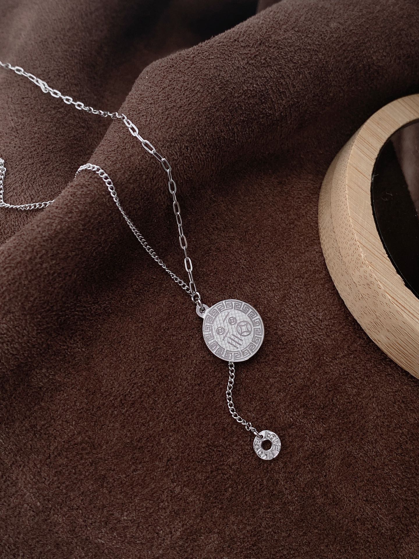 坠链均足银 足银999精品葫芦项链简约百搭风格