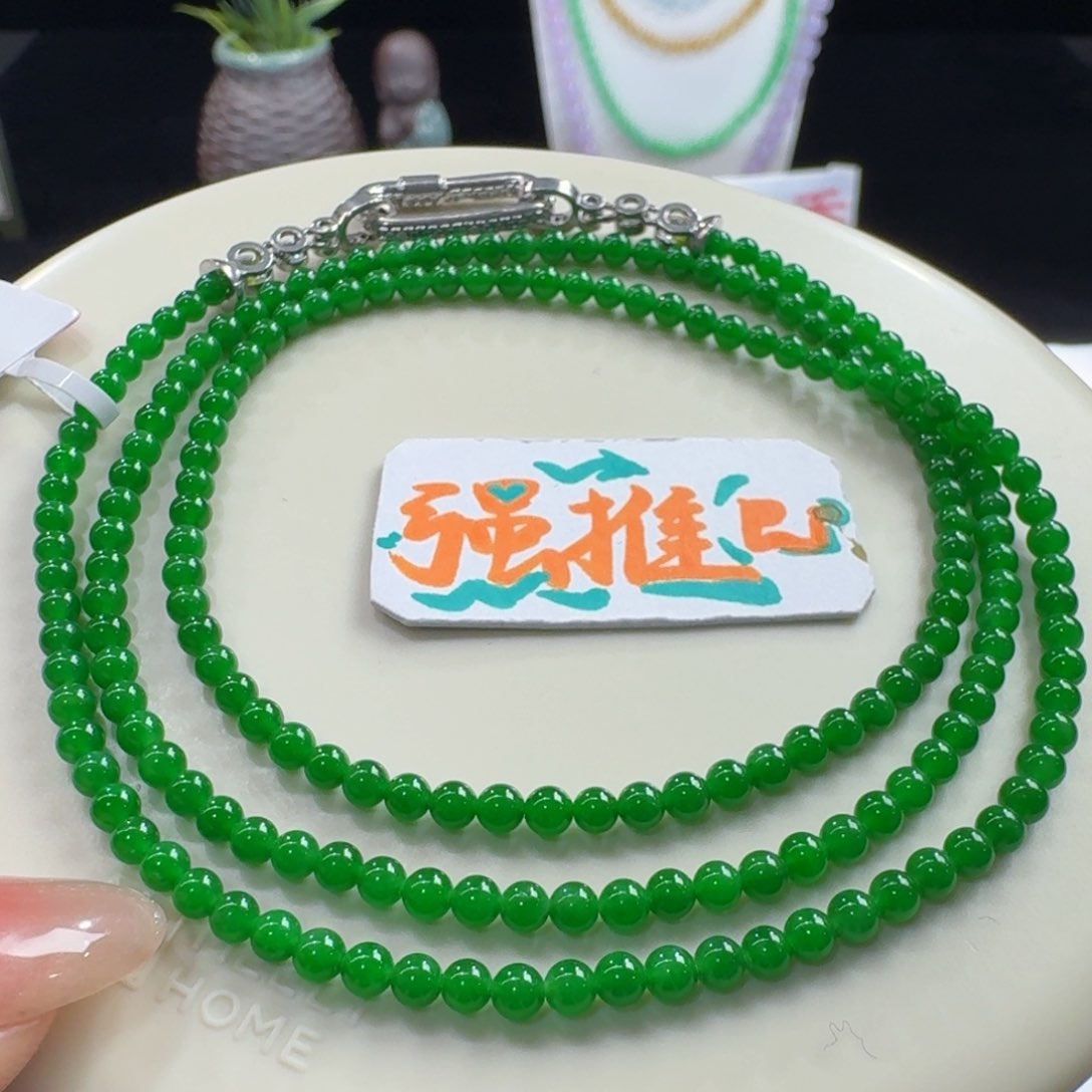 未镶嵌手链翡翠冰胶水润满色浓正阳卡3.2行家色标强推！