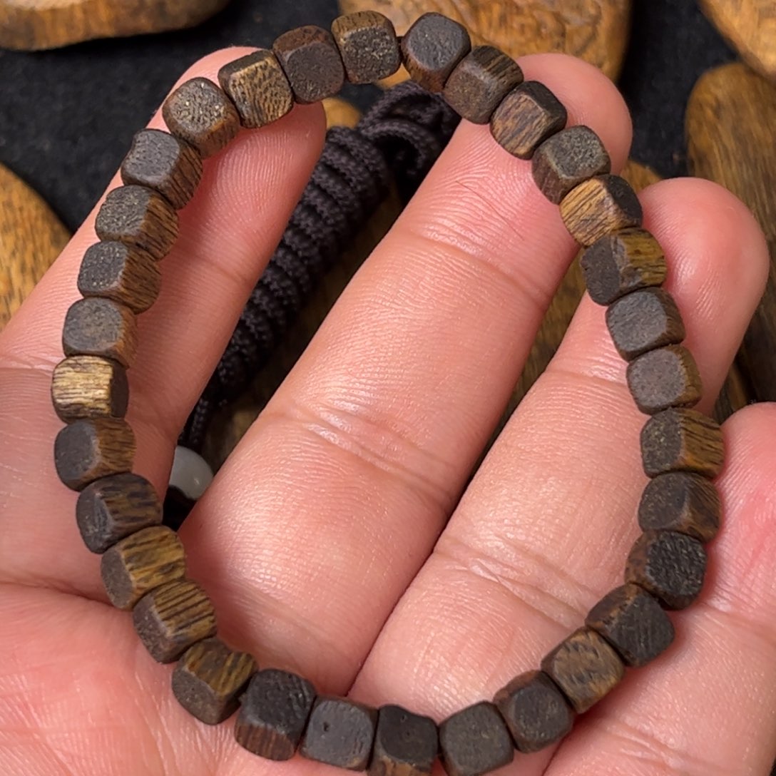 沉香手串奇楠沉香卡6方糖珠单圈手串一条（福利）