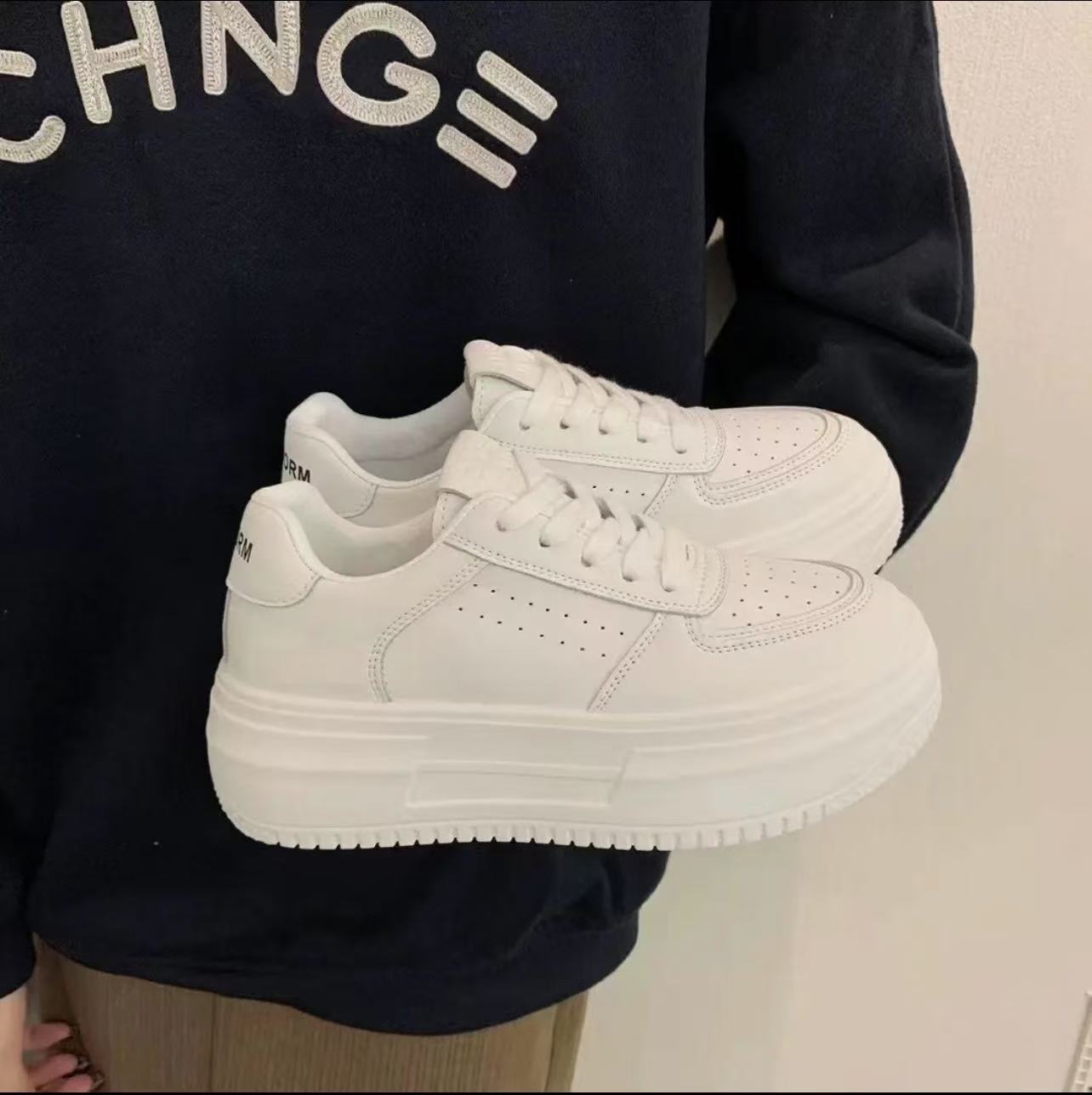 19-89听主播提示下单气质女鞋圆头小白乐福明星同款百搭鞋子