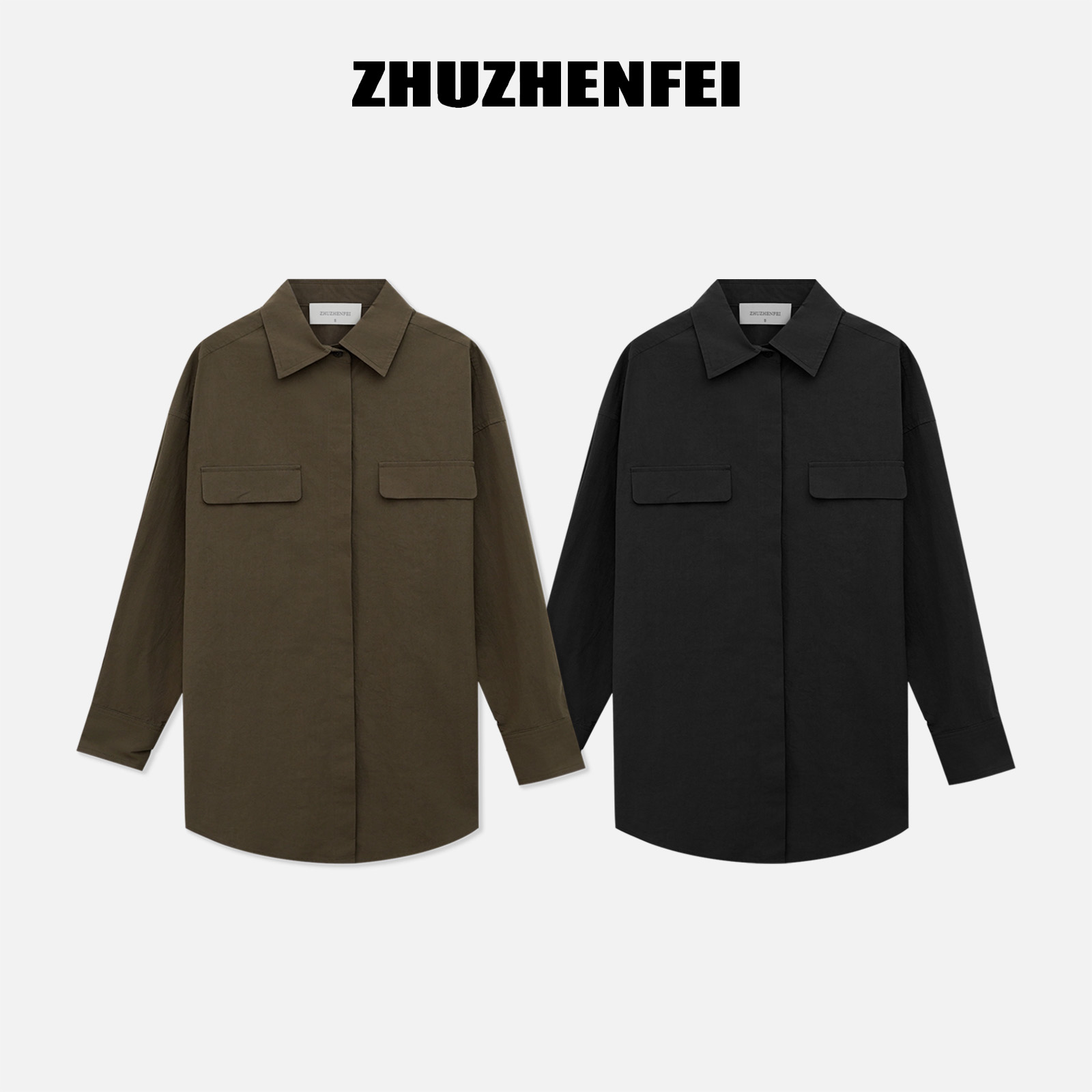 【上新】ZHUZHENFEI  新款简约宽松百搭休闲时尚长袖衬衫-Z353160