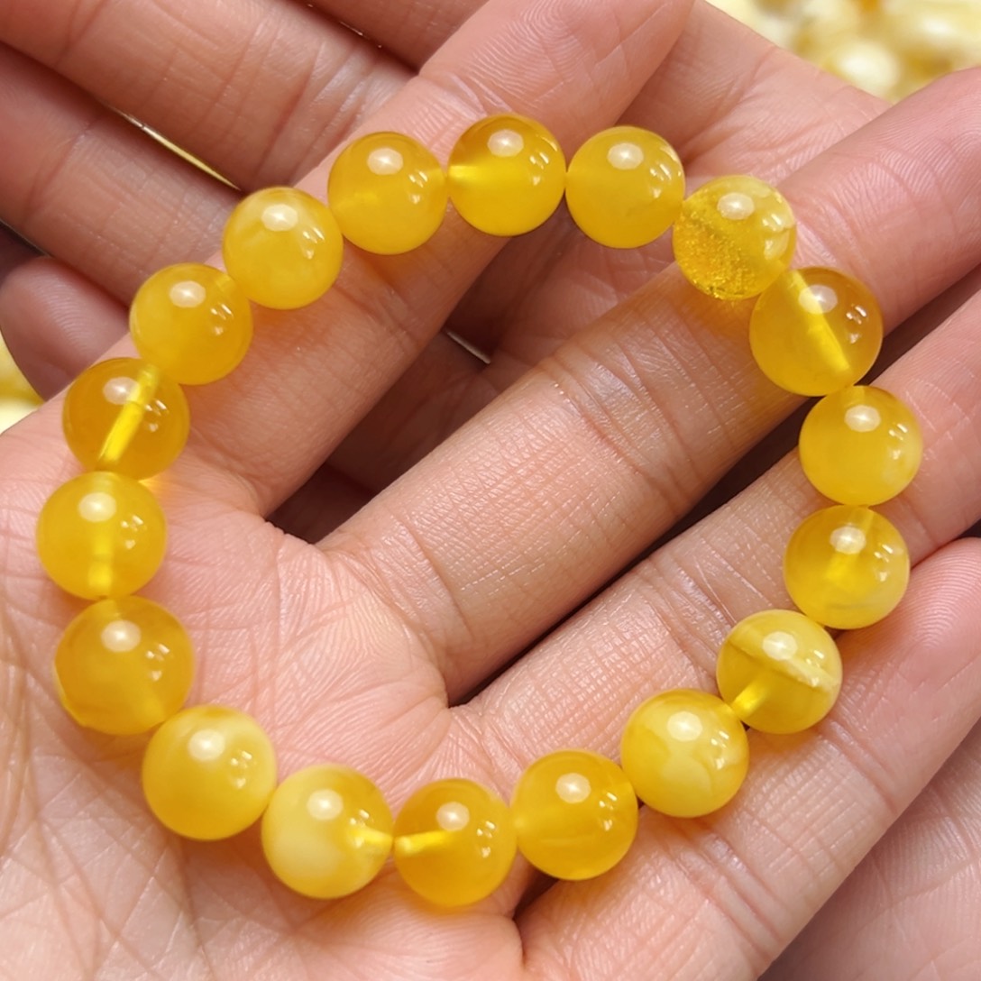 琥珀裸石未镶嵌10mm单圈