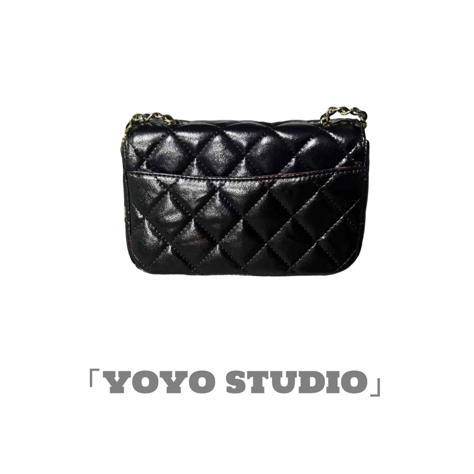 【Yoyo  Studio】气质轻奢小众单肩链条小方包  F6215-黑色