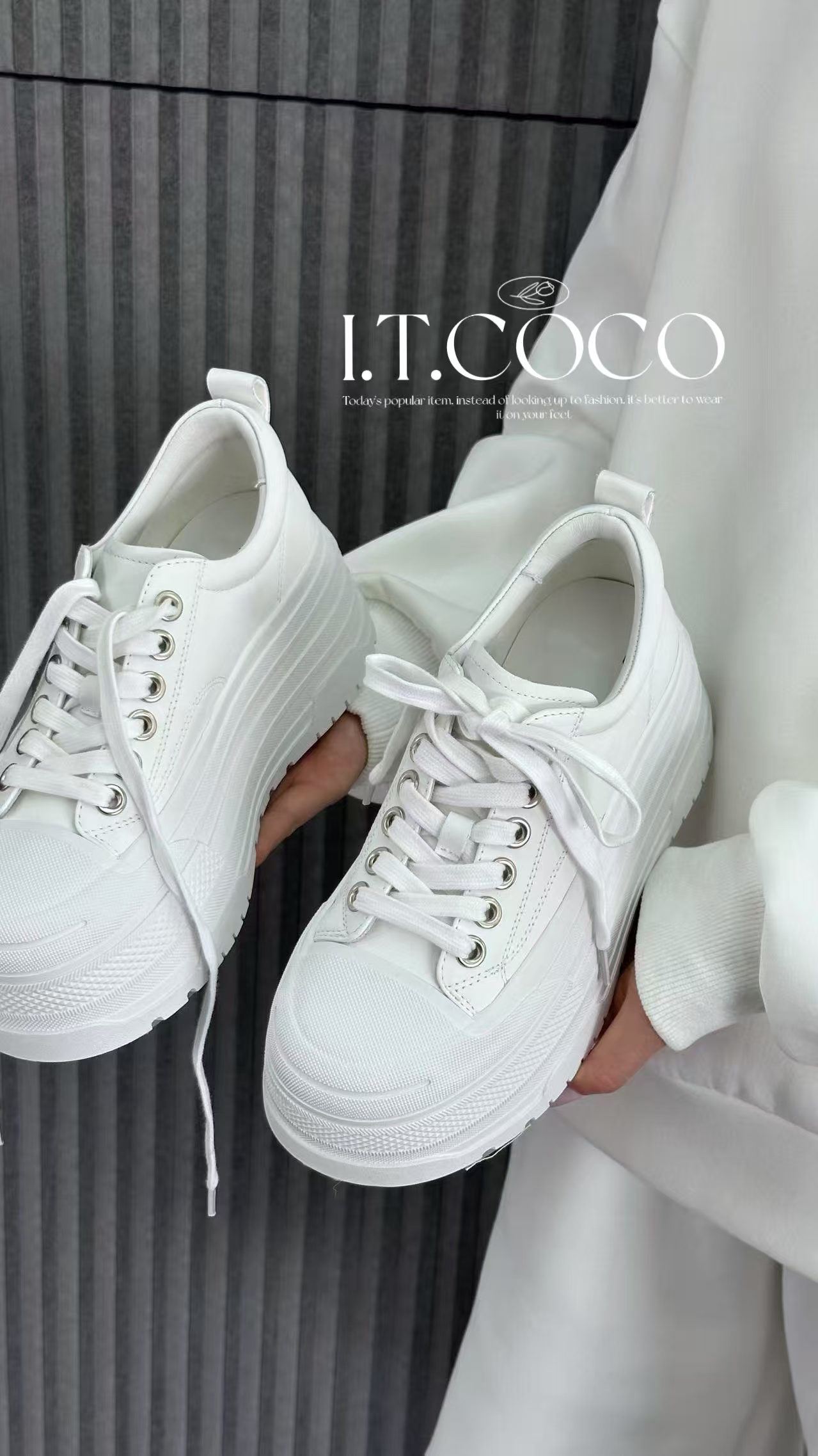 【景致】I.T.2025春季新款系带厚底增高时尚松糕鞋女2503180011