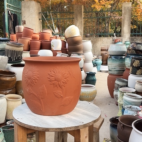 口29高27瑕疵盆子。 