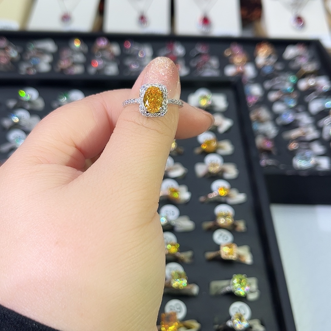 莫桑石非金属SH K白方包黄冰花鸽子蛋-11