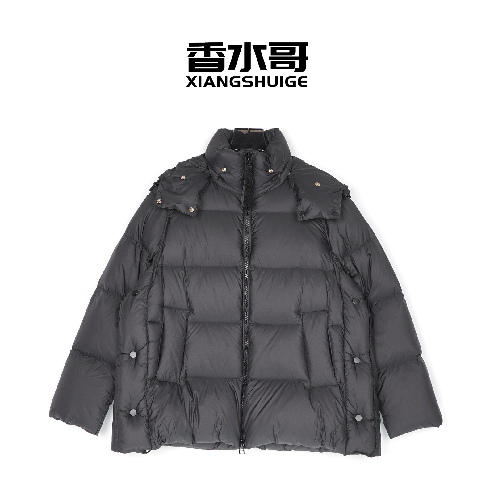 2026春季新款休闲加厚保暖羽绒服女士连帽宽松黑色白鸭绒外套
