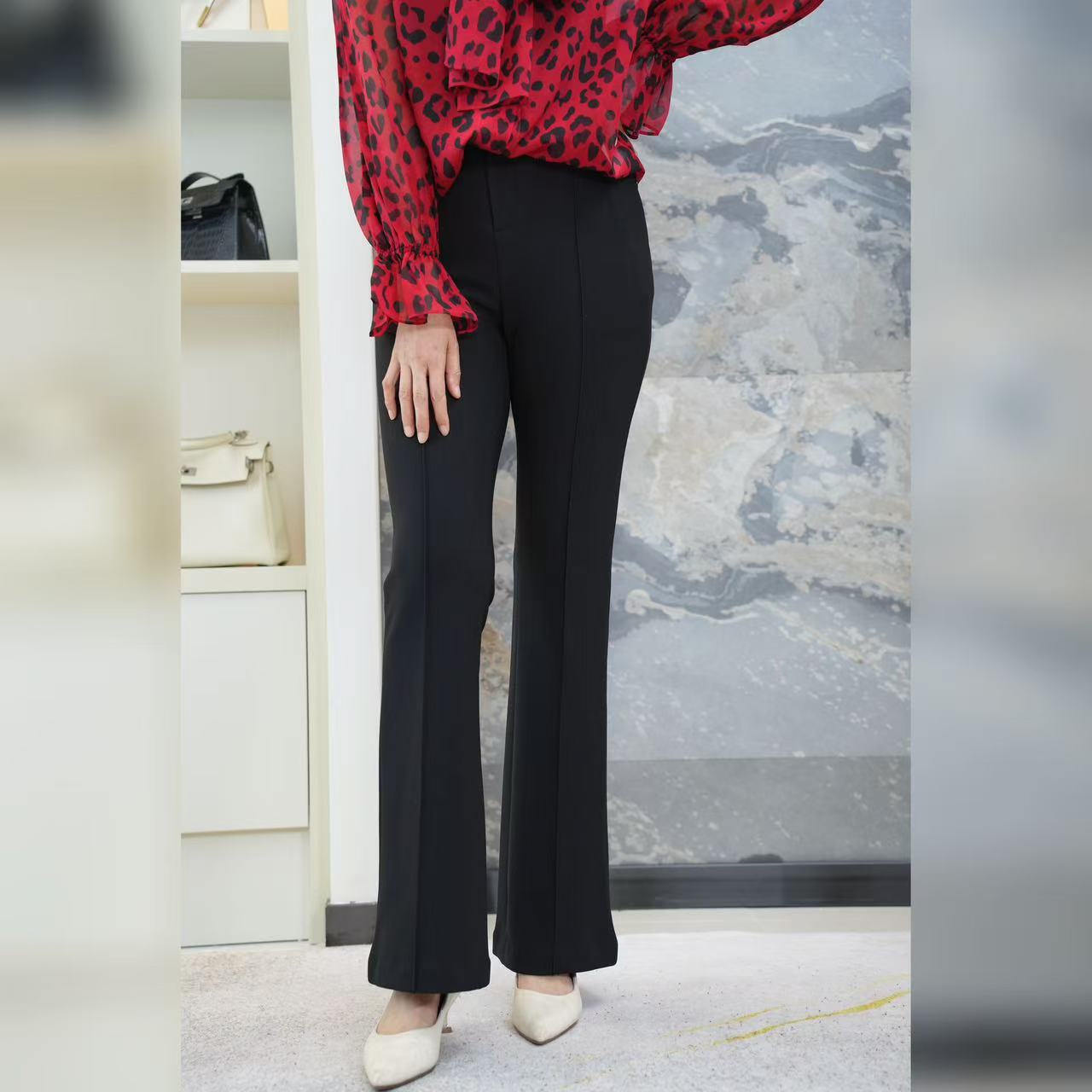 【YAN】超弹鱼骨超模裤修身微喇裤 # KGFH024-A7014