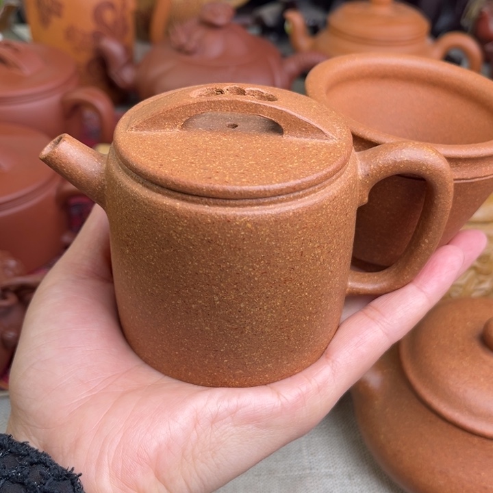 九***器紫砂茶壶原矿黄降坡20目高汉瓦精工半手180cc