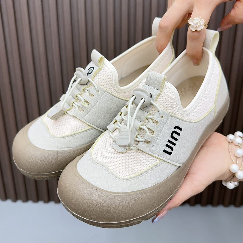 2025新款小白鞋女轻便透气单鞋厚底舒适网面鞋时尚百搭运动休闲鞋