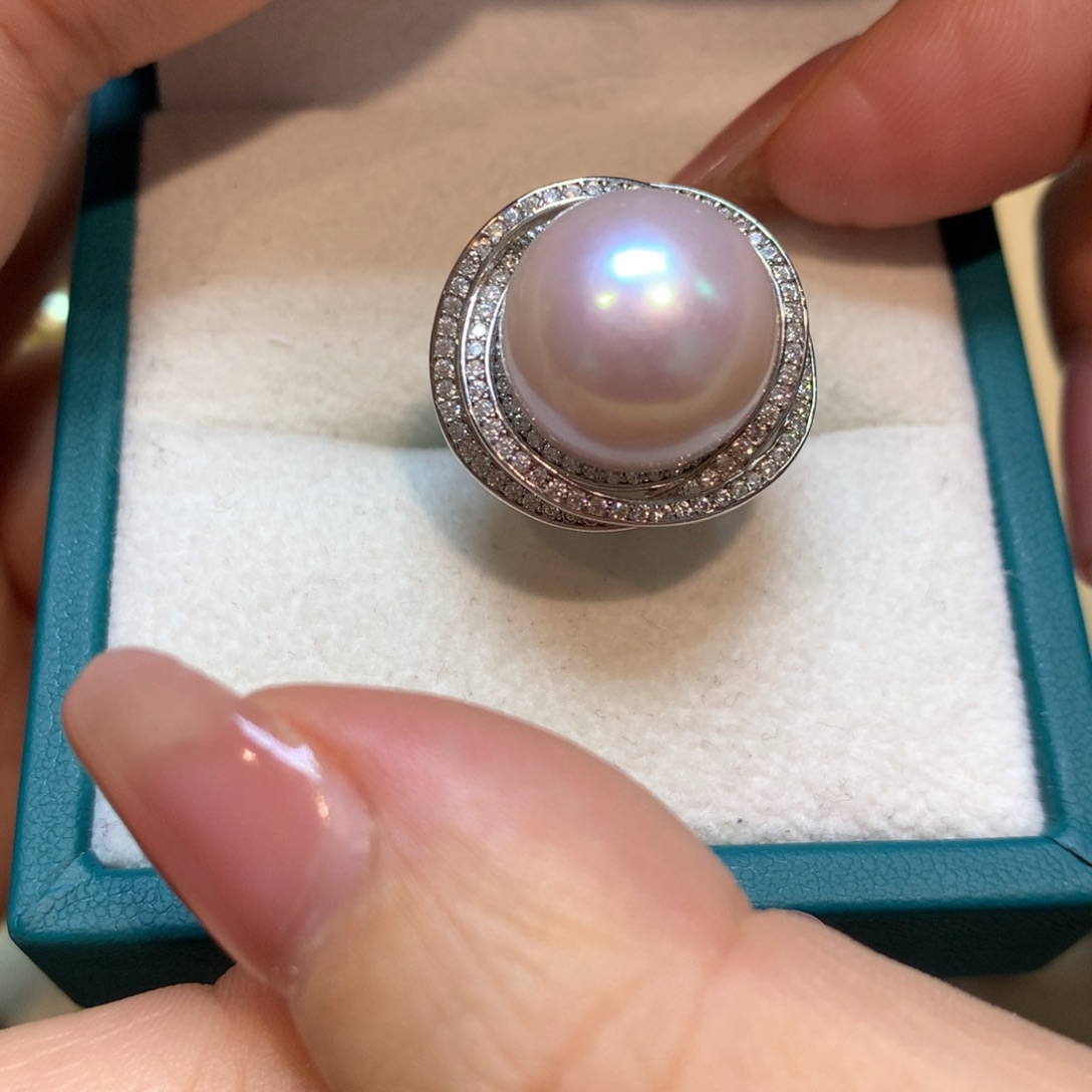 淡水珍珠戒指银S925镶嵌