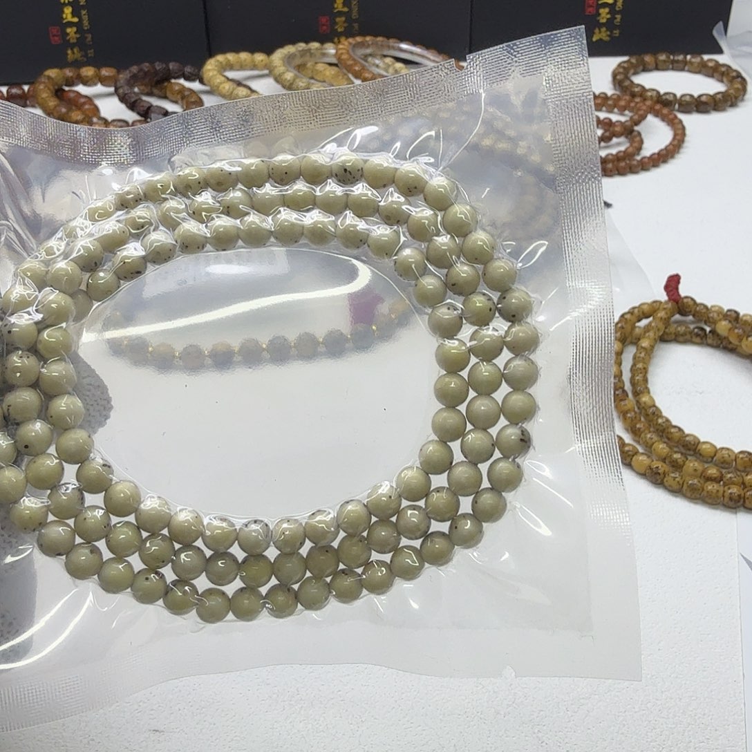 吊坠星月菩提20一物一图冰白通体龙蛋6圆108