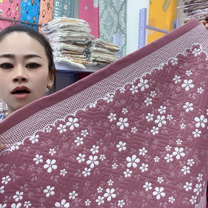 棉豆沙色雪花纯棉