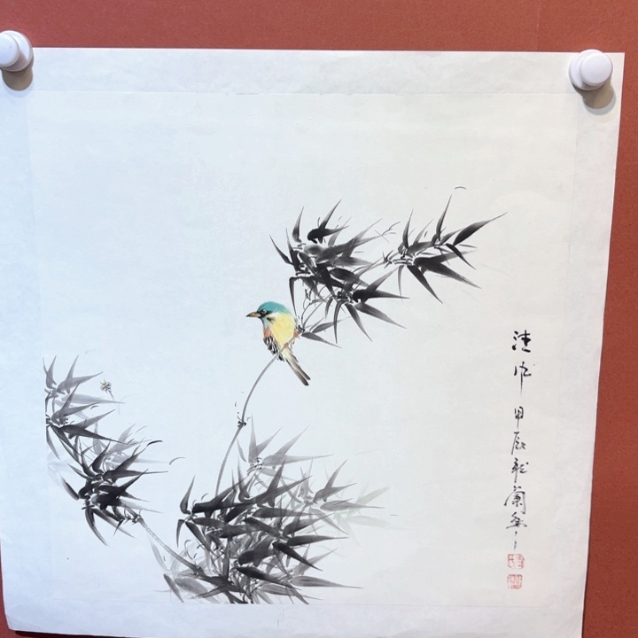 国画听兰老师花鸟