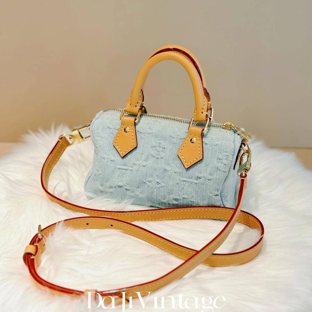 大吉中古/LV路易威登蓝丹宁speedynano斜挎包