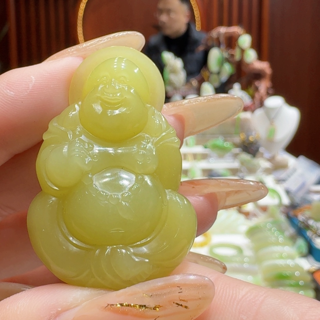 和田玉黄口佛公未镶嵌