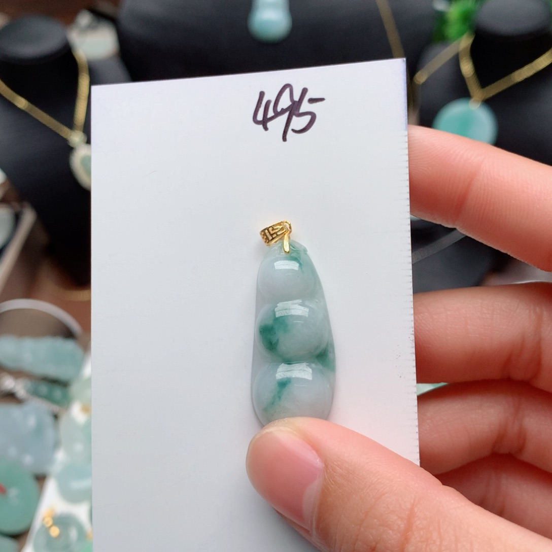 翡翠颈饰银S925镀金镶嵌吊坠