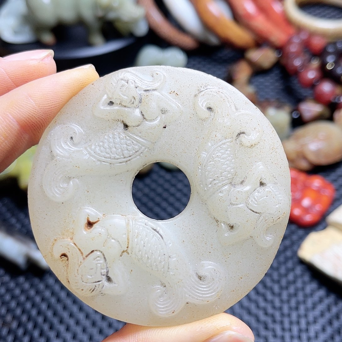 白玉菩提吊坠摆件