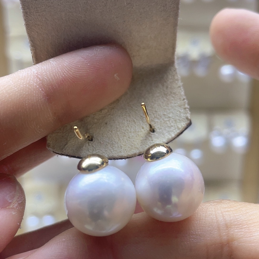 银S925镶嵌淡水珍珠耳饰